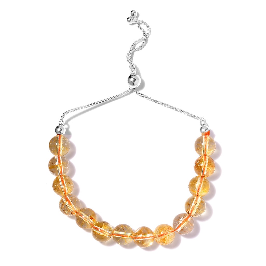 Brazilian Citrine Beaded Bolo Bracelet
